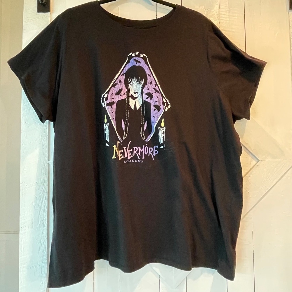 Wednesday Nevermore T Shirt Tee 4X Black Netflix Addams Family Jenna Ortega 2024 - Picture 2 of 7
